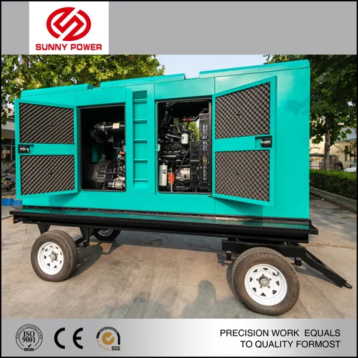 silent diesel generator with trailer